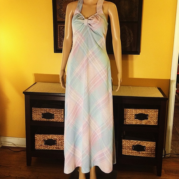 Vintage Dresses & Skirts - 💖VTG💖Handmade Pastel Printed RacerbackMaxi💖XS-S